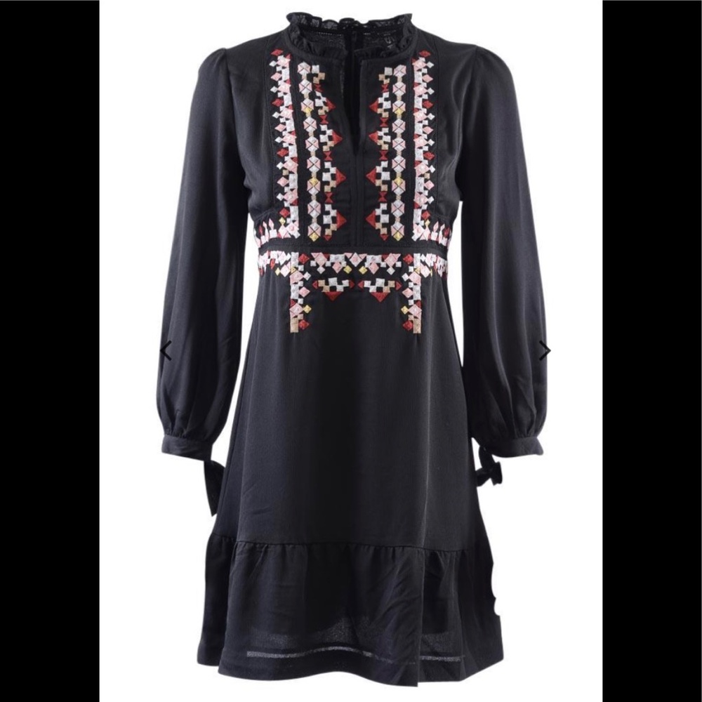 NWT Ann Taylor Embroidered black dress, 4P